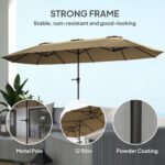 13 ft. Extra Large Patio Umbrella with Easy Crank Handle, Vents for Outdoor, Patio, UPF30+, Navy Blue - Image 6