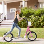 Youth Scooter, Kick Scooter with Adjustable Handlebars, Double Brakes, 16" Inflatable Rubber Tires, Basket, Cupholder - Image 2