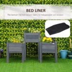 Raised Garden Bed Set of 3, Elevated Wood Planter Box with Legs and Bed Liner for Backyard and Patio to Grow Vegetables, Herbs, Gray - Image 7