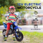 12V Kids Electric Motorcycle w/ Twist Grip Throttle, Training Wheels, Rear Suspension & Music - Image 6