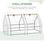 Portable Mini Greenhouse, Outdoor Garden with Large Zipper Doors and Water/UV PE Cover, 5.9' x 3' x 3', White - Image 7