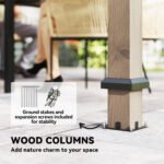 12' x 16' Hardtop Gazebo with Galvanized Steel Roof, UPF50+ Wood Permanent Pavilion with Clear Roof Top, Light Walnut - Image 6