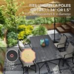 Round Patio Umbrella Base Holder, Heavy Duty Outdoor Umbrella Stand Base, Filled Up to 62lbs with Sand or 51lbs with Water for Garden, Poolside - Image 5