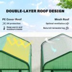 Mini Greenhouse with Screen Roof, 5 Tier Portable Small Greenhouse with High Strength PE Cover, Green - Image 4