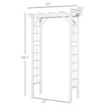 85" Wooden Garden Arbor for Wedding and Ceremony, Outdoor Garden Arch Trellis for Climbing Vines - White - Image 3