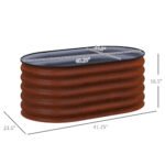 3.4' x 2' x 1.4' Galvanized Raised Garden Bed Kit, Metal Planter Box with Safety Edging, Brown - Image 3
