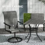 Patio Swivel Chairs Set of 2, High Back Patio Dining Chairs with All-Weather Mesh for Backyard, Lawn, Garden, Gray - Image 5