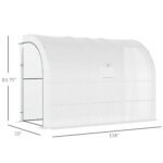 10' x 5' x 7' Outdoor Walk-In Greenhouse, Plant Nursery with Zippered Doors, PE Cover and 3 Wire Shelves, White - Image 3