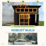 Outdoor Playhouse, Wooden Kids Playhouse w/ Picnic Table & Benches, Chalkboards, Half Door, Windows, for Kids Ages 3-8 - Image 4