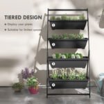 4-Tier Vertical Raised Garden Planter with 4 Boxes, Outdoor Plant Stand Grow Container for Vegetable & Flowers, Black - Image 4