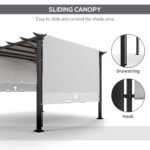 10' x 10' Patio Pergola with Weather-Resistant Steel Frame, Backyard Sun Shade Canopy Cover Shelter for Porch Party, Garden, Grill Gazebo - Image 5