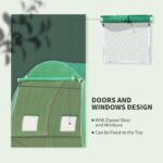 10' x 10' x 7' Walk-in Tunnel Greenhouse with High-Quality Transparent PE Cover, Zipper Doors & Windows - Image 5