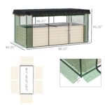 Galvanized Steel Planter Box with Crop Cage and Shade Cloth, Raised Garden Bed for Flowers, Veggies and Herbs, Beige - Image 3