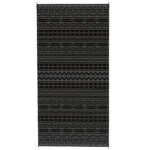 Reversible Outdoor Rug, Waterproof Plastic Straw with Carry Bag, 9' x 18', Black & Gray Geometric Wall