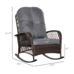Rattan Porch Rocker w/ Plush Cushion, Gray - Image 3