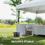 10' x 10' Pop Up Canopy Tent with 2 Half Sidewalls, UV50+ Instant Sun Shelter with Wheeled Carry Bag - Image 8