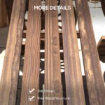 Patio Table and Chairs for 4 People, Wagon Wheel Design, Outdoor Furniture Set for Backyard, Garden, Carbonized - Image 6