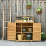 Backyard Garden Tool Storage Shed, Outdoor Storage & Potting Bench with 2 Magnetic Close Doors & Large Interior Storage Space - Image 2