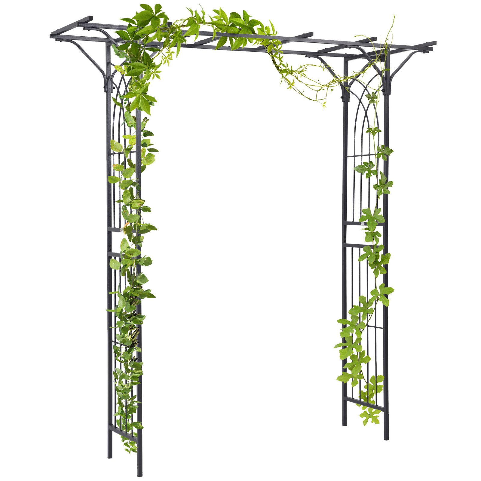 eVa5d219642fde315.jpg 82'' Decorative Metal Garden Trellis Arch with Durable Steel Tubing & Elegant Scrollwork, Perfect for Weddings - Image 1