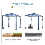 Quick Beach Cabana Canopy Umbrella, 6.5' Easy-Assembly Sun-Shade Shelter with Sandbags and Carry Bag, Cool UV50+ Fits Kids & Family, Blue Coconut Palm - Image 7