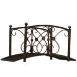 3.3' Metal Garden Bridge, Decorative Classic Footbridge Pond Bridge with Safety Railings for Backyard Garden Creek, Rust Brown - Image 8