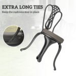 Patio Chair Cushions Set of 4 Round Seat Cushions for Dining Bistro Chairs Machine Washable, 15" x 15" x 3", Dark Gray - Image 5