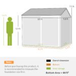 8' x 6' Metal Garden Storage Shed, Extra Large Outdoor Tool Storage House w/ Doors, Window and Air Vents, White - Image 3