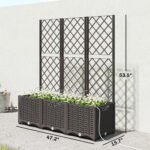 3PCS Plastic Planter Box with Trellis, Self-Watering Raised Garden Bed with Trellis and Automatic Watering Timer Kit - Image 3