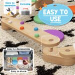 Kids Balance Beam, Wooden Balance Board with Stepping Stone for 3-8 Years - Image 5