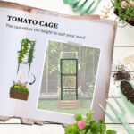 Galvanized Planter Box, 24" x 24" x 55" Raised Garden Bed with Tomato Cage for Climbing Vines, Brown - Image 4
