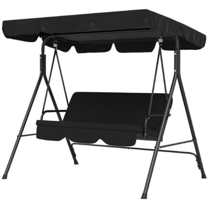 3-Seat Outdoor Patio Swing Chair w/ Cushion