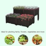4 Piece Raised Garden Bed with Legs, Planter Box Raised Bed to Grow Flowers, Herbs & Vegetables, Brown - Image 4