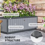 Wooden Raised Garden Bed with Trellis, Removable Pots, for Backyard, Patio, Balcony, 29" x 11" x 52", Gray - Image 5