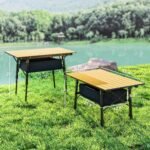 3ft Aluminum Small Folding Table, Portable Camping Table with Storage Bag, Carry Bag for Outdoor Picnic BBQ, Brown - Image 3