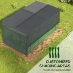 Galvanized Steel Planter Box with Crop Cage and Shade Cloth, Raised Garden Bed for Flowers, Veggies and Herbs, Green - Image 5