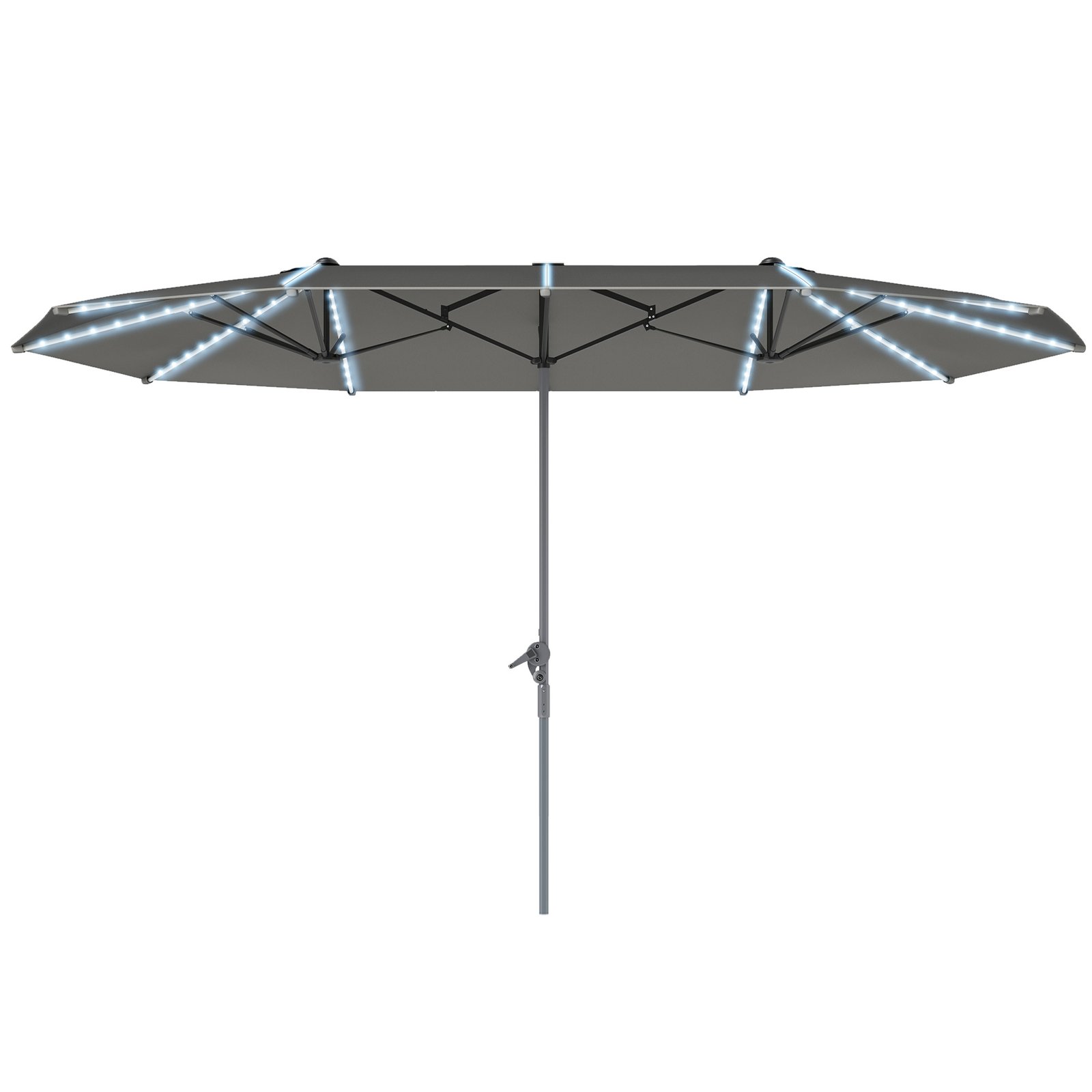fDedc51971605b823.jpg 15ft Double-Sided Outdoor Umbrella with Solar Lights, UPF50+ Extra Large Aluminum Patio Umbrella with Crank - Image 1