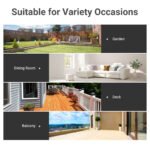 27" Square Bistro Table Garden Dining Table Outdoor Tempered Glass Table - Image 7