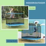 3-in-1 Trampoline for Kids, 6.9' Kids Trampoline with Net, Light Blue - Image 6