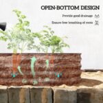 3.4' x 2' x 1' Galvanized Raised Garden Bed Kit, Metal Planter Box with Safety Edging, Brown - Image 5