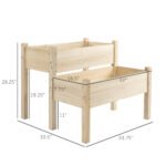 Raised Garden Bed, 2-Tier Wood Planter Stand Plant Grow Box, 34"x34"x28" - Image 3
