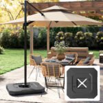 2-Piece Cantilever Umbrella Base Weight Set, 231 lb Water or Sand Fillable Outdoor Offset Umbrella Weights - Image 2