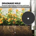 Raised Garden Bed with Flip-Up Greenhouse Cover, Metal Elevated Garden Bed with Legs and Drainage Hole, Black - Image 8