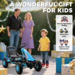 Kids Go Kart, Pedal Car with Adjustable Seat, EVA Wheels, Brake, for Boys & Girls Aged 3-8 Years Old, Blue - Image 8