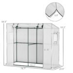 Walk-in Portable Greenhouse Small Greenhouse for Outdoors with UV-resistant PE Cover, 6.6' x 2.5' x 5.6' White - Image 3