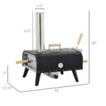 Pellet Wood Fired Pizza Oven, Outdoor Pizza Maker with 12" Rotating Stone, Peel and Waterproof Cover - Image 3