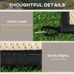 Reversible Polypropylene Outdoor Rug Folding, Durable, Perfect for Camping, Deck & Beach Black - Image 7
