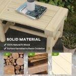 Wooden Garden Bench, Semicircular Round Outdoor Tree Bench, Wrap Around Park Bench for Yard, Patio, Deck, Lawn, Natural - Image 5