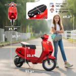 24V Kids Motorcycle with 3-Speed, Electric Motorcycle with Rear Suspension and LED Lights for 8-12 Years Old - Image 3