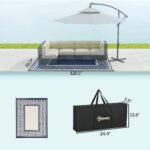 Reversible Outdoor Rug, Waterproof Plastic Straw with Carry Bag, 8' x 10', Blue & White Gourd Border - Image 3