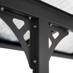 14.5' x 10' Aluminum Polycarbonate Pergola with UV Blocking for Outdoor Wall-Mounted Use, Family Shade, Gray - Image 8